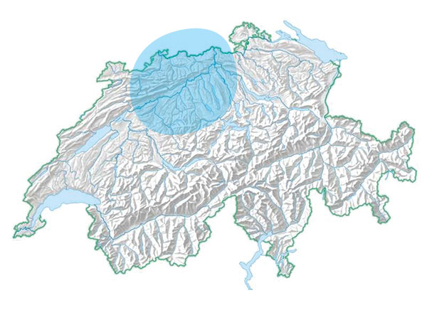 karte der schweiz mit den regionen